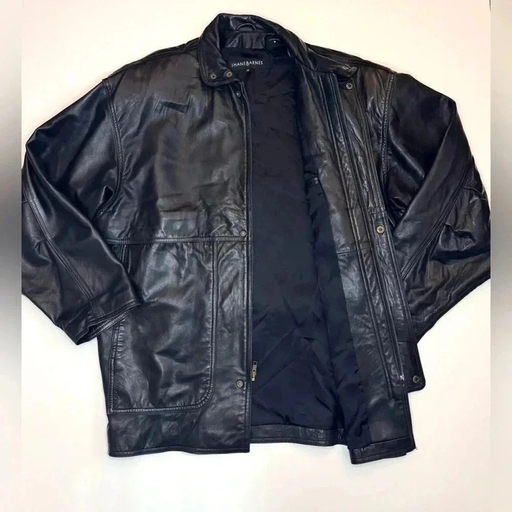Jhane Barnes Men’s Vintage Leather Jacket Size- 38